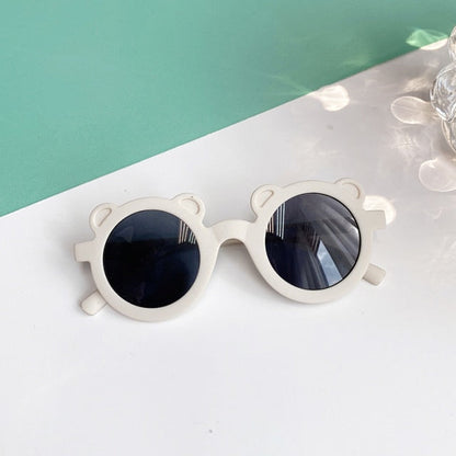 Kids Cute Cartoon Bear Shape Round Sunglasses
