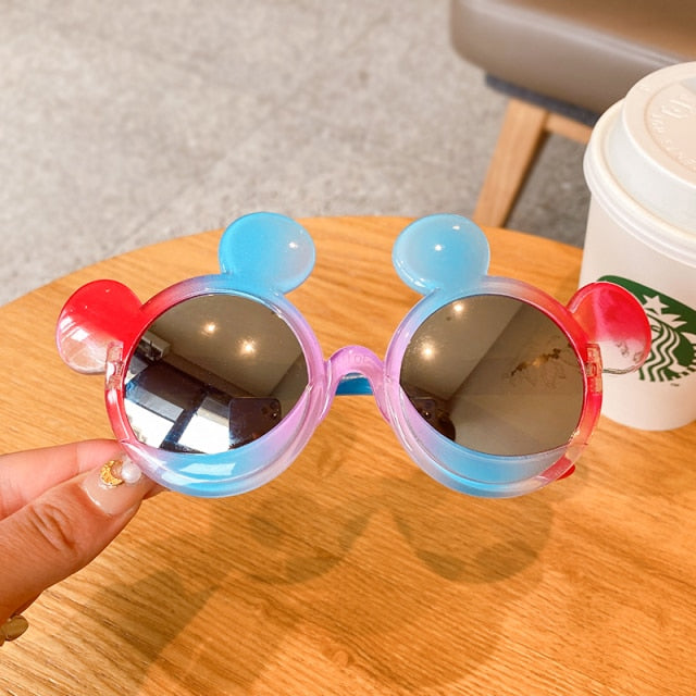 Kids Cute Cartoon Bear Shape Round Sunglasses