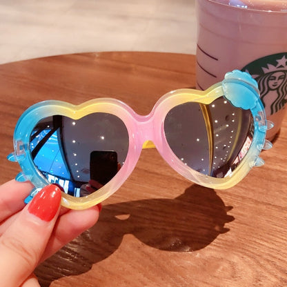 Kids Cute Cartoon Bear Shape Round Sunglasses