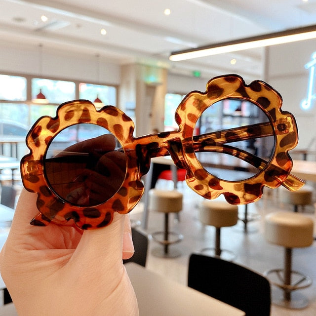 Kids Cute Cartoon Bear Shape Round Sunglasses