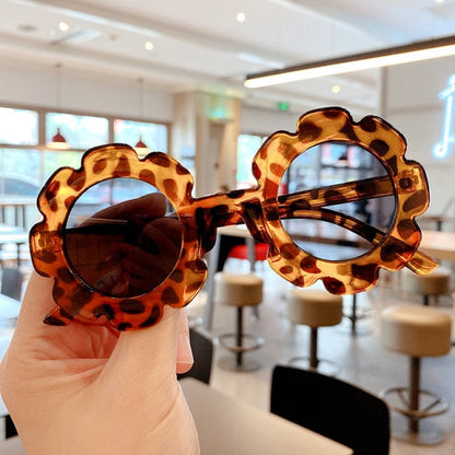 Kids Cute Cartoon Bear Shape Round Sunglasses