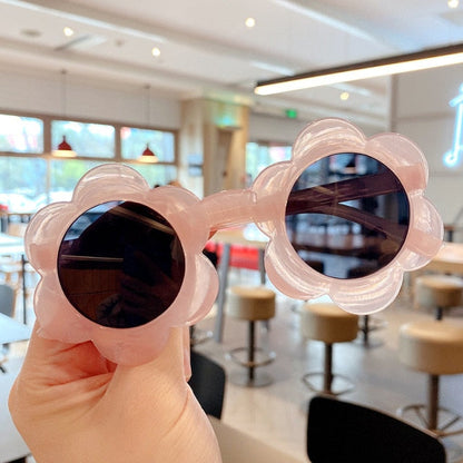 Kids Cute Cartoon Bear Shape Round Sunglasses