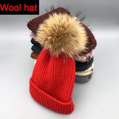 Fox Fur Pompom Hats