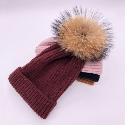Fox Fur Pompom Hats