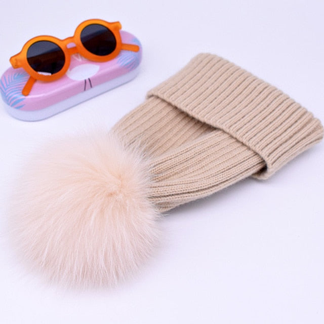 Fox Fur Pompom Hats