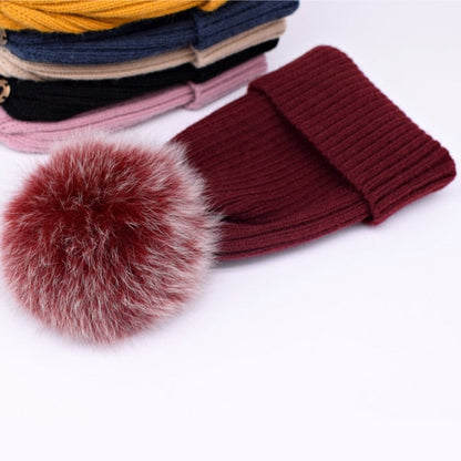 Fox Fur Pompom Hats