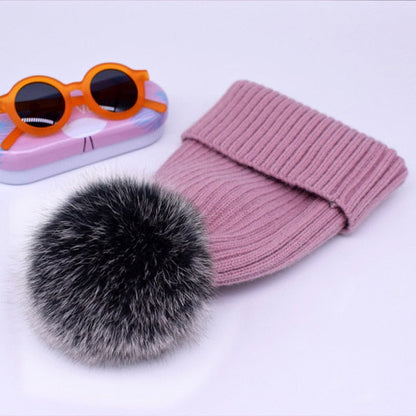 Fox Fur Pompom Hats