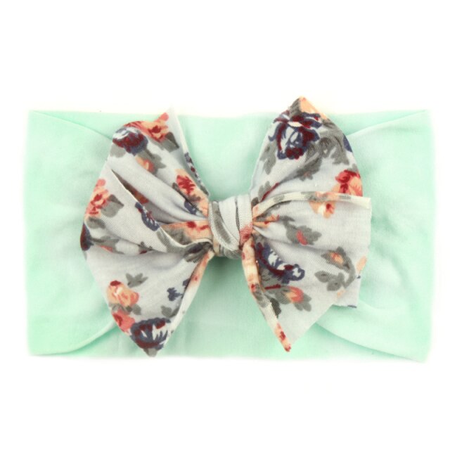 Elastic Printed Flower Kids Headband