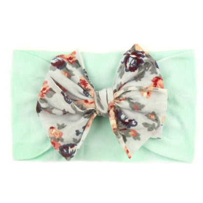 Elastic Printed Flower Kids Headband