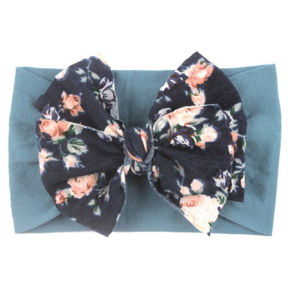 Elastic Printed Flower Kids Headband