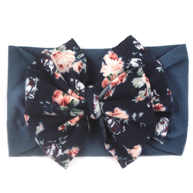 Elastic Printed Flower Kids Headband