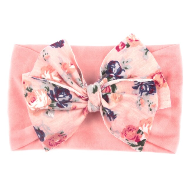 Elastic Printed Flower Kids Headband