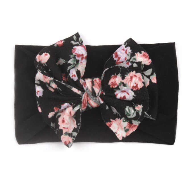 Elastic Printed Flower Kids Headband