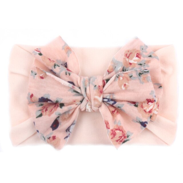 Elastic Printed Flower Kids Headband