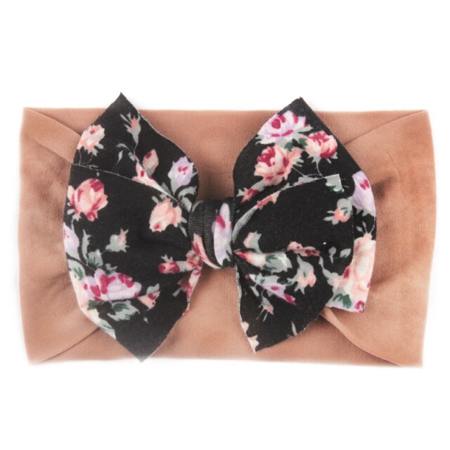 Elastic Printed Flower Kids Headband