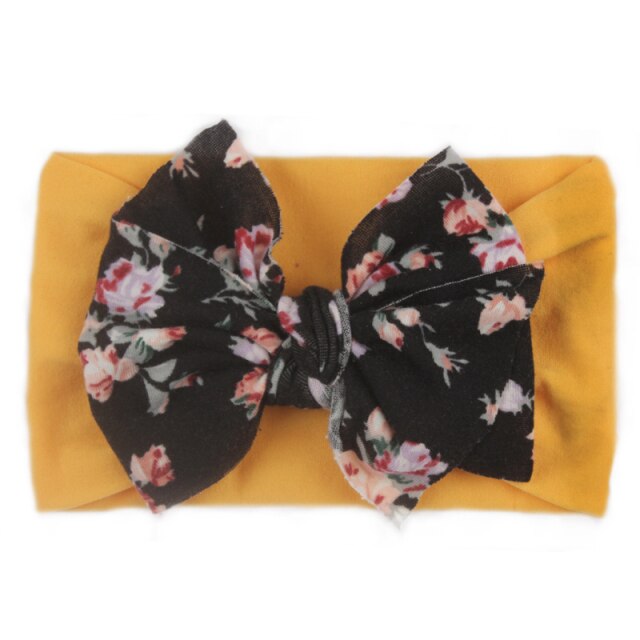 Elastic Printed Flower Kids Headband