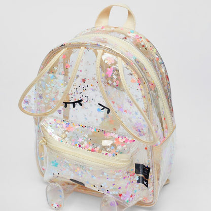 New Sequins Glittering Bunny Shape Transparent Backpack