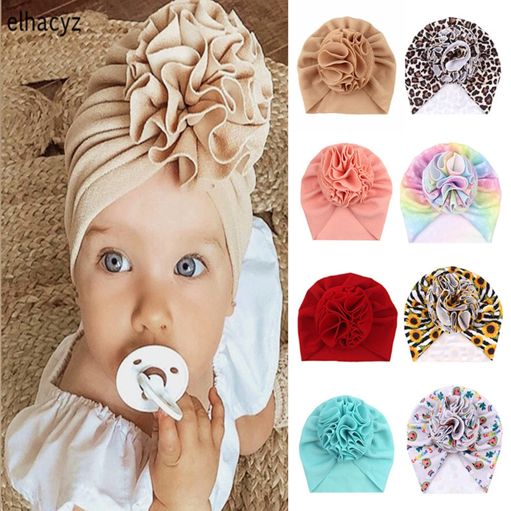 Sweet Flower Headband Children Turban Infant Hat