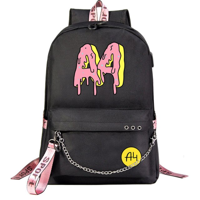 Pink Donuts Print Girl Backpacks