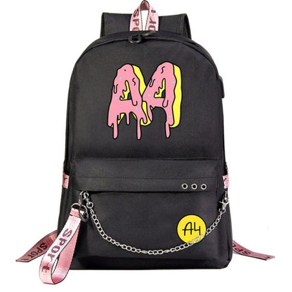 Pink Donuts Print Girl Backpacks