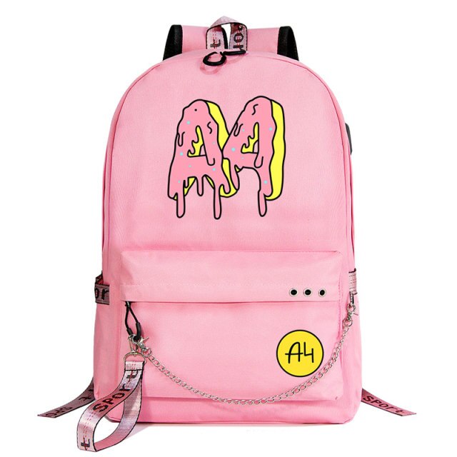 Pink Donuts Print Girl Backpacks