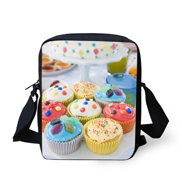 Unisex Cupcake Printing Messenger Bags
