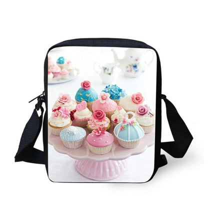 Unisex Cupcake Printing Messenger Bags