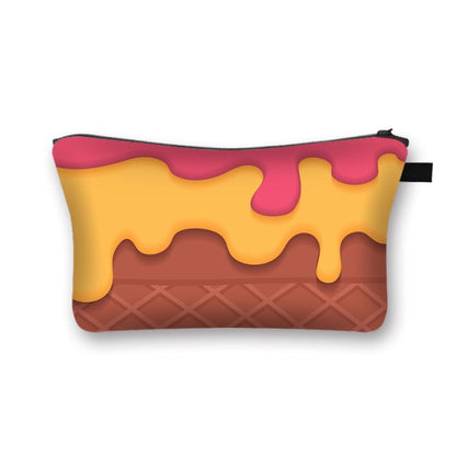 Donuts Ice Cream Candy Print Cosmetic Bag