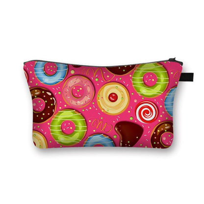 Donuts Ice Cream Candy Print Cosmetic Bag