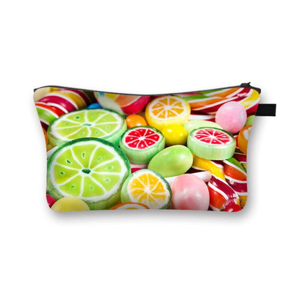 Donuts Ice Cream Candy Print Cosmetic Bag
