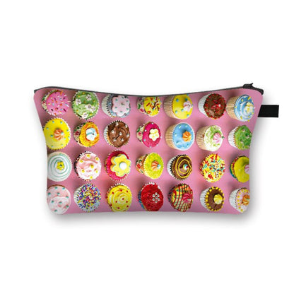 Donuts Ice Cream Candy Print Cosmetic Bag