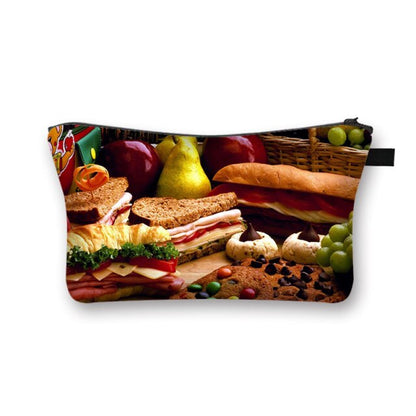 Donuts Ice Cream Candy Print Cosmetic Bag