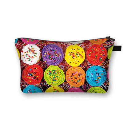 Donuts Ice Cream Candy Print Cosmetic Bag