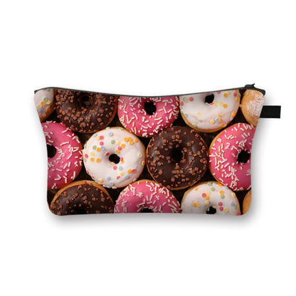 Donuts Ice Cream Candy Print Cosmetic Bag