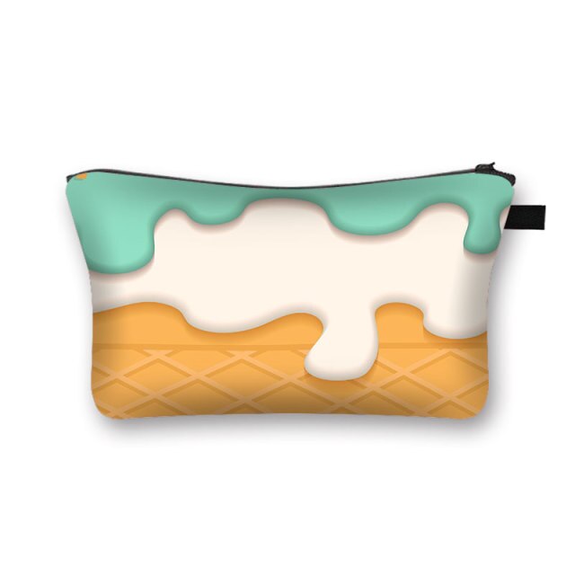 Donuts Ice Cream Candy Print Cosmetic Bag