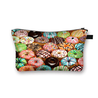 Donuts Ice Cream Candy Print Cosmetic Bag