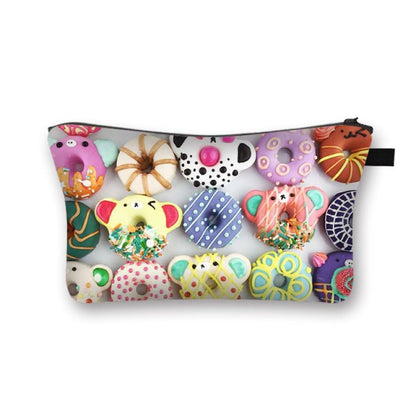 Donuts Ice Cream Candy Print Cosmetic Bag
