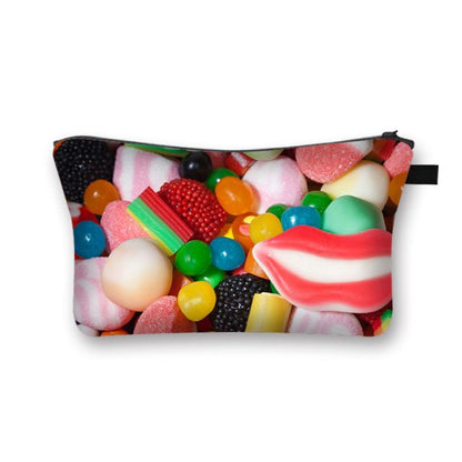 Donuts Ice Cream Candy Print Cosmetic Bag