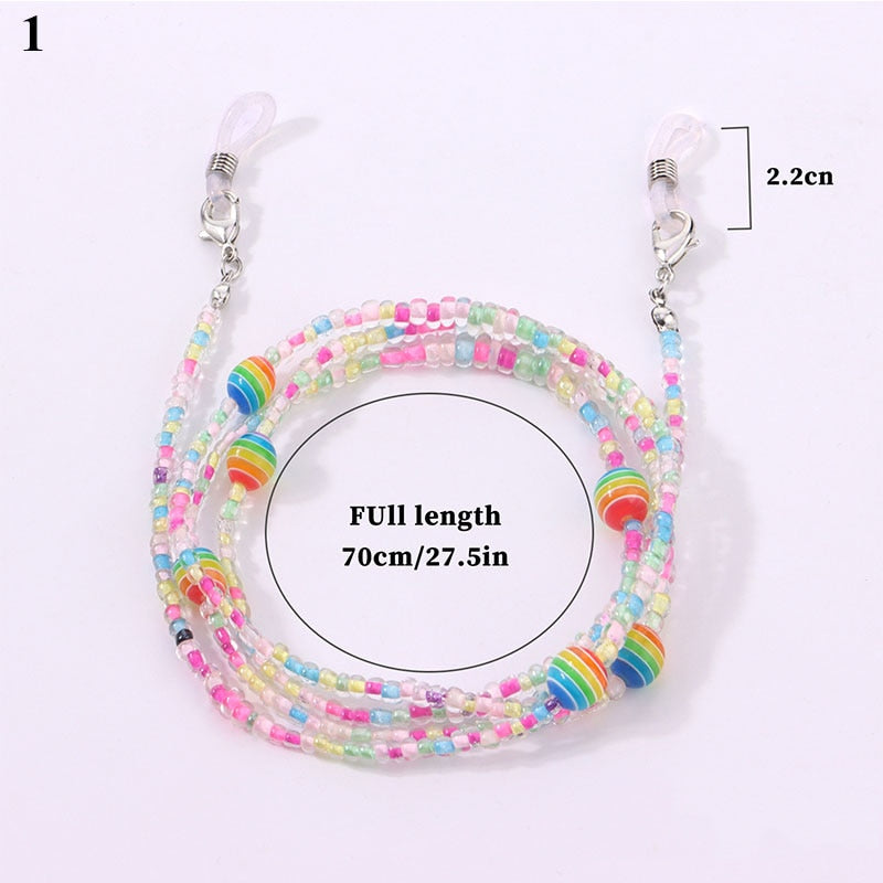 Raibow Color Beaded Glasses Chain