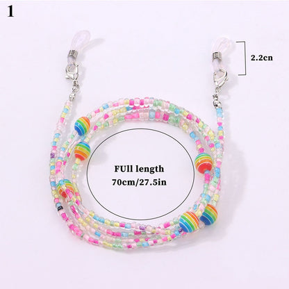 Raibow Color Beaded Glasses Chain