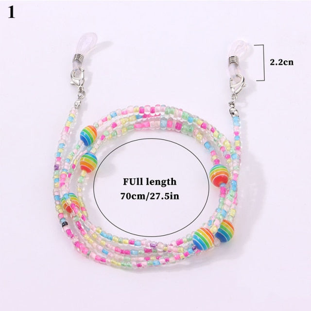 Raibow Color Beaded Glasses Chain