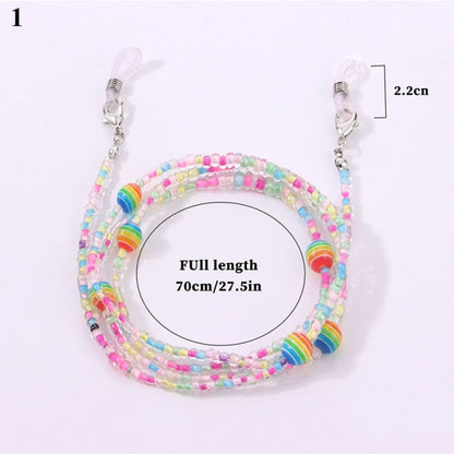 Raibow Color Beaded Glasses Chain