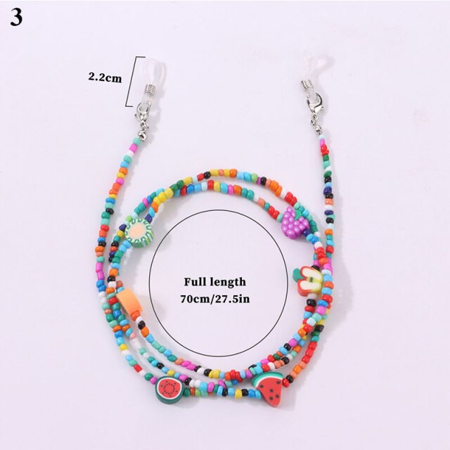 Raibow Color Beaded Glasses Chain