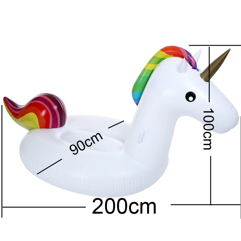 Large Rainbow Inflatable Unicorn Pool Float (200cm)