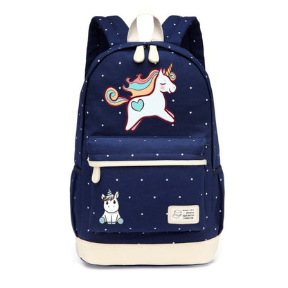 Leaping Unicorn Canvas Backpack