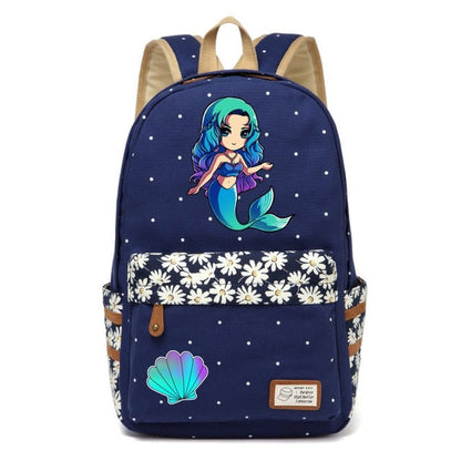 Unicorn + Mermaid Canvas Backpack