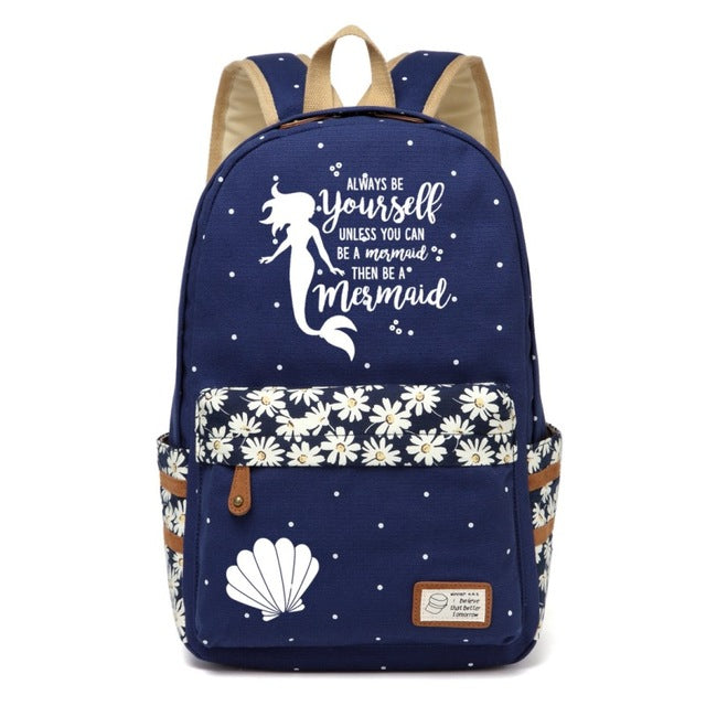 Unicorn + Mermaid Canvas Backpack