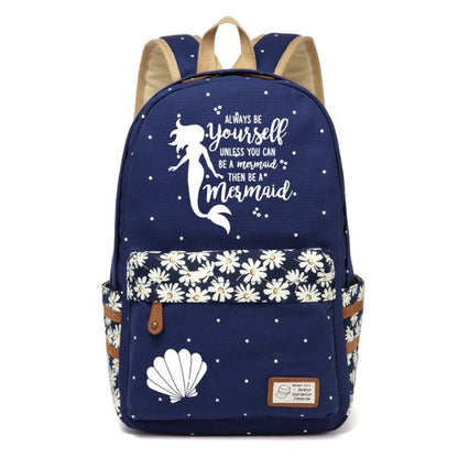 Unicorn + Mermaid Canvas Backpack