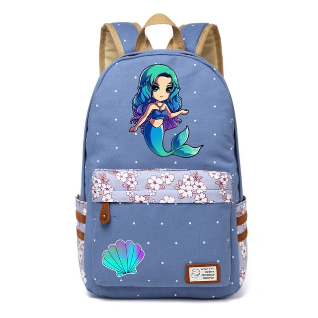 Unicorn + Mermaid Canvas Backpack