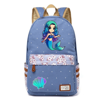 Unicorn + Mermaid Canvas Backpack